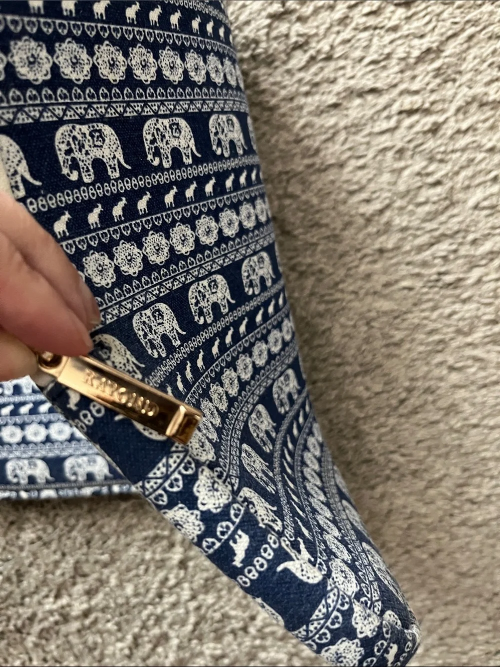 Navy Elephant Print Laptop Sleeve BRAND NEW
